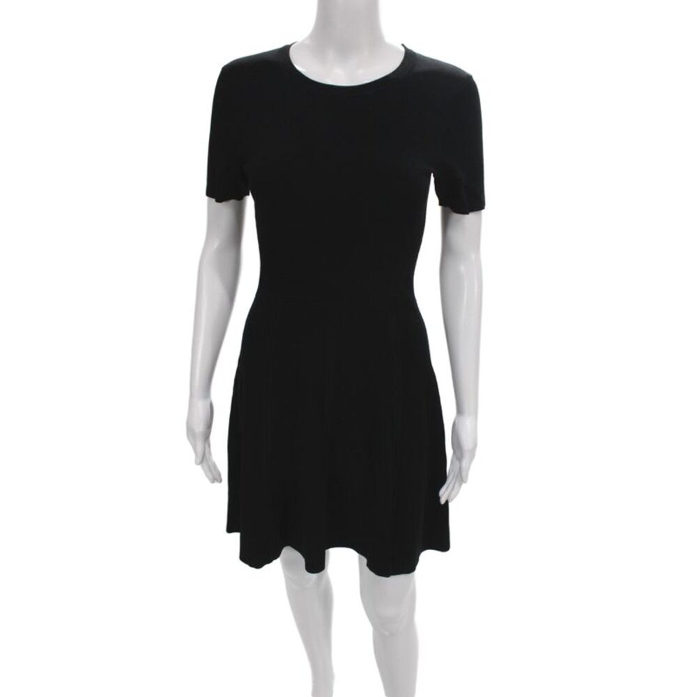Judith & Charles Womens Fit&Flare Dress Black Mini Crewneck ShortSleeve Size S